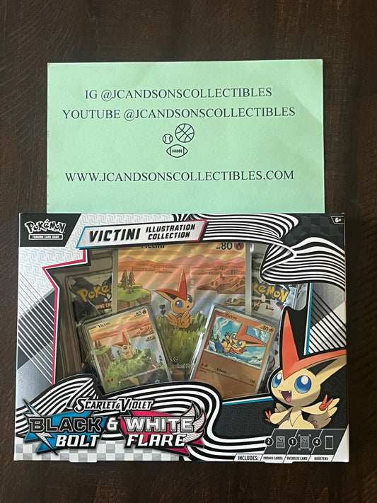 POKEMON SCARLET VIOLET BLACK BOLT & WHITE FLARE VICTINI ILLUSTRATION COLLECTION