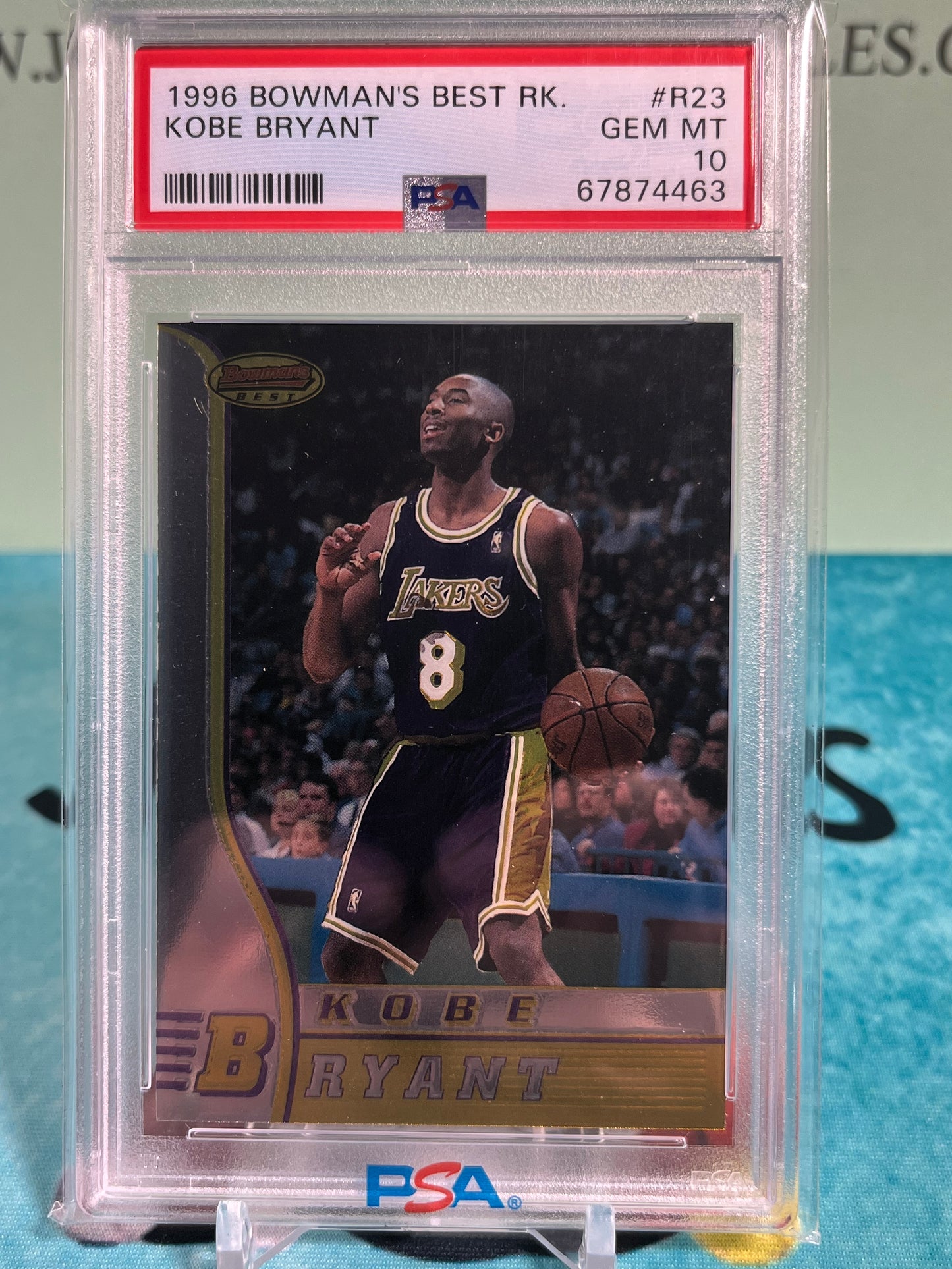 1996 BOWMAN'S BEST RK #R23 KOBE BRYANT ROOKIE PSA 10 LAL!!