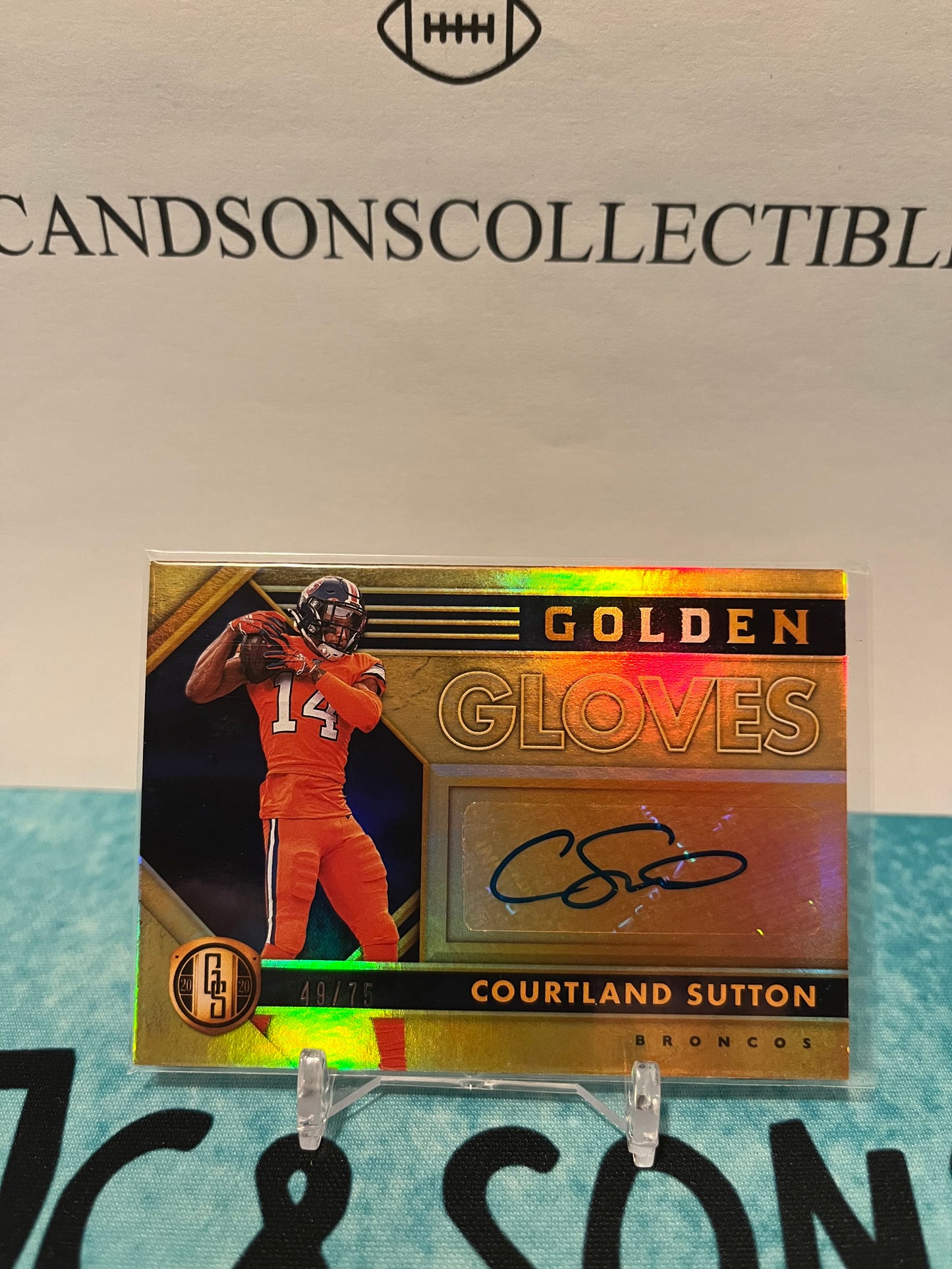 2020 Courtland Sutton Gold Standard Auto RC /75 Golden Gloves Denver Broncos