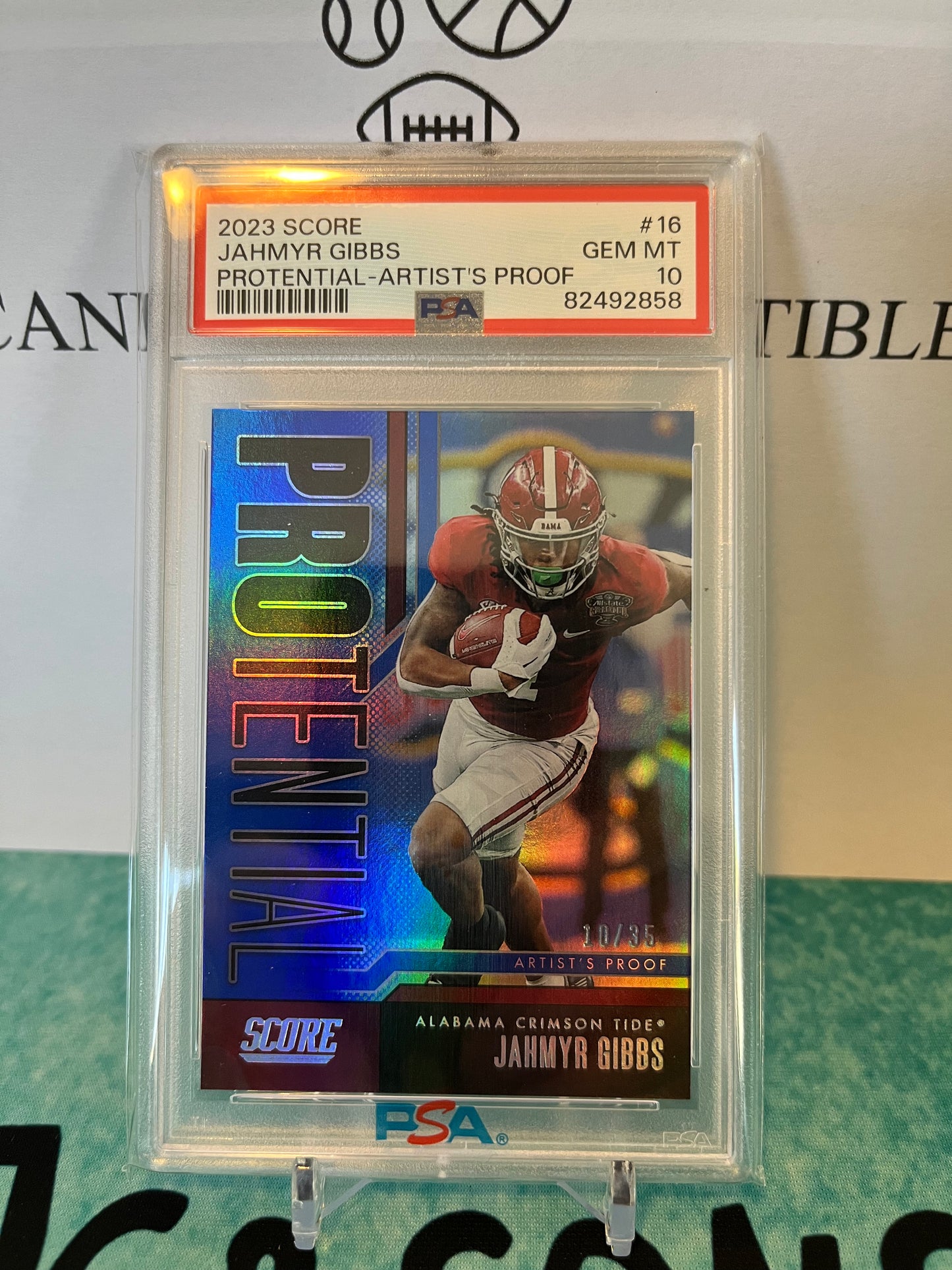 2023 Panini NFL Football Score Jahmyr Gibbs Potential Artist’s Proof 10/35 PSA 10 Pop 1