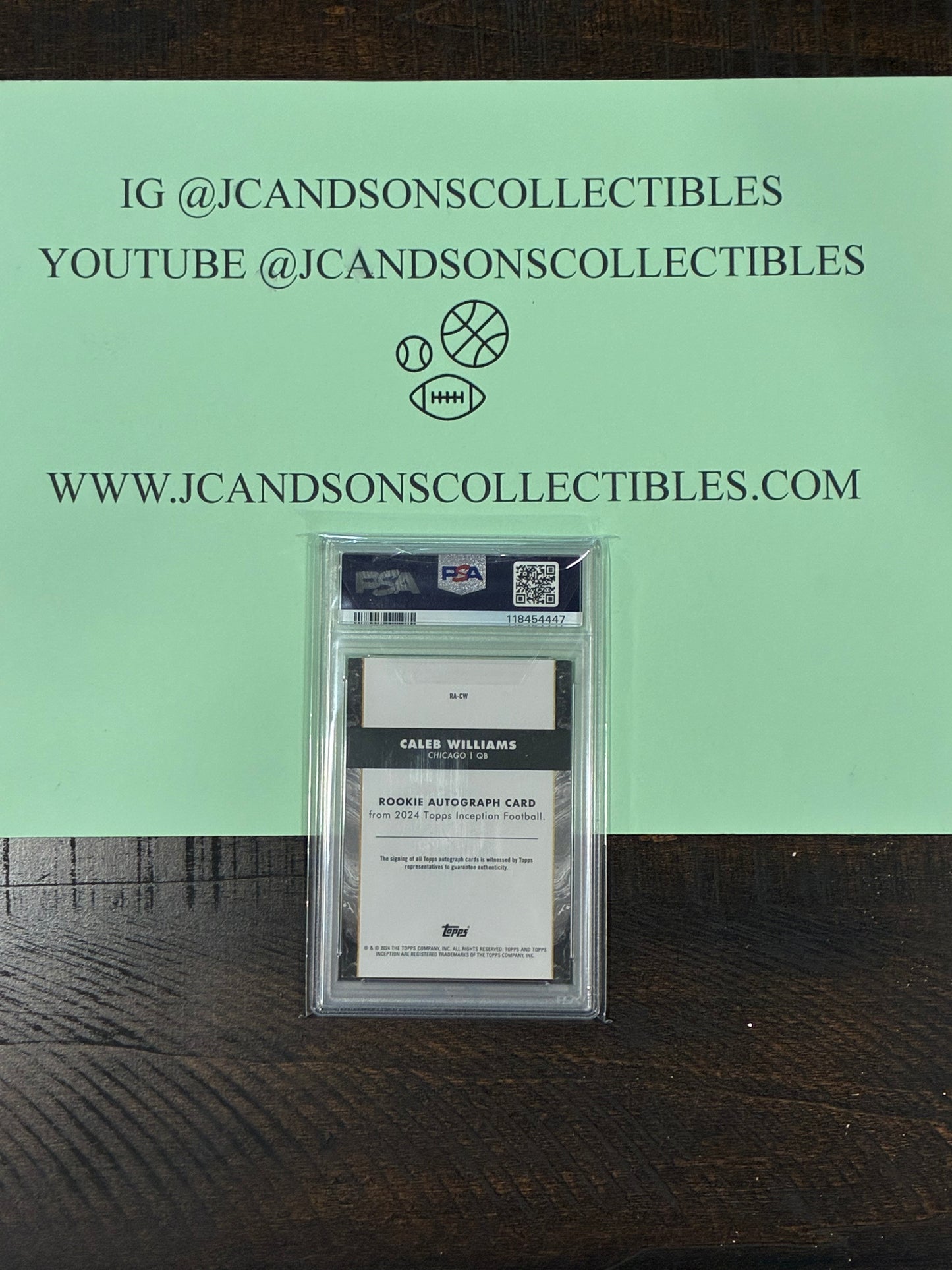 2024 Topps Inception Caleb Williams Rookie Autograph Magenta/99 PSA 9