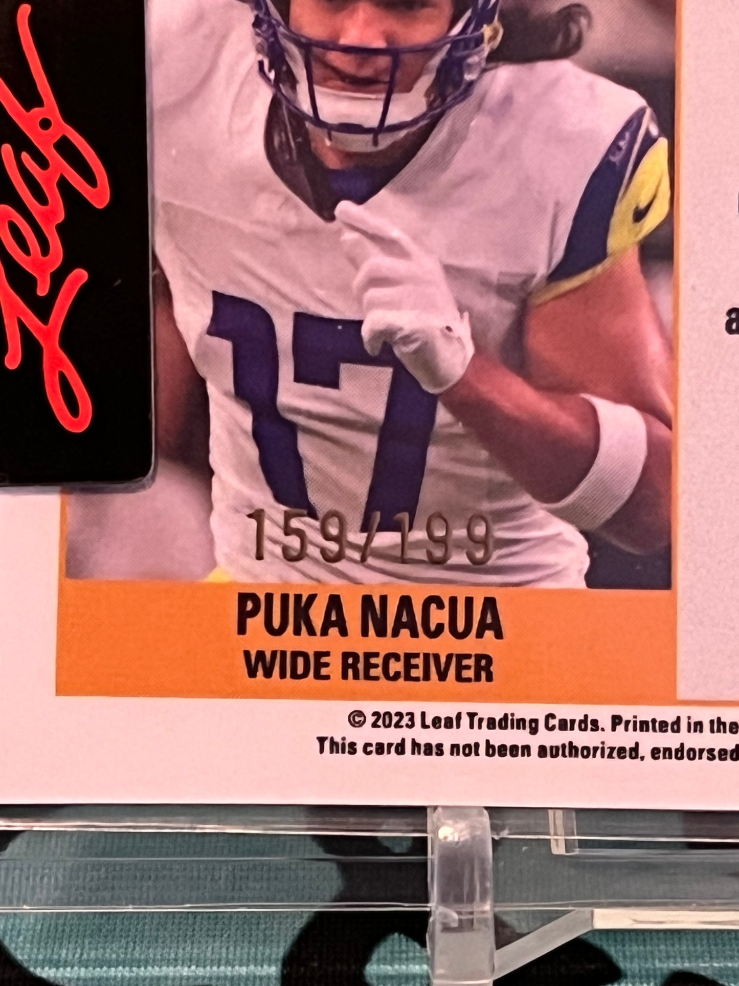 Puka Nacua 2023 Leaf Pro Set Metal Rookie GOLD REFRACTOR SP /199