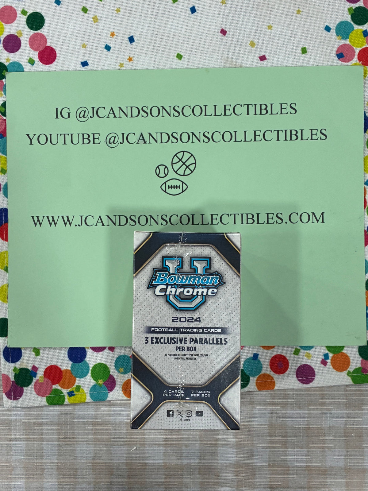 2024 BOWMAN CHROME U FOOTBALL FACTORY SEALED BLASTER BOX