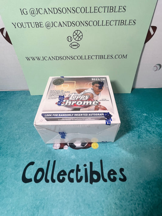 2023-24 Topps Chrome Basketball NBA Monster Mega Box - New, Sealed. Chase Victor Wembanyama RC Autos