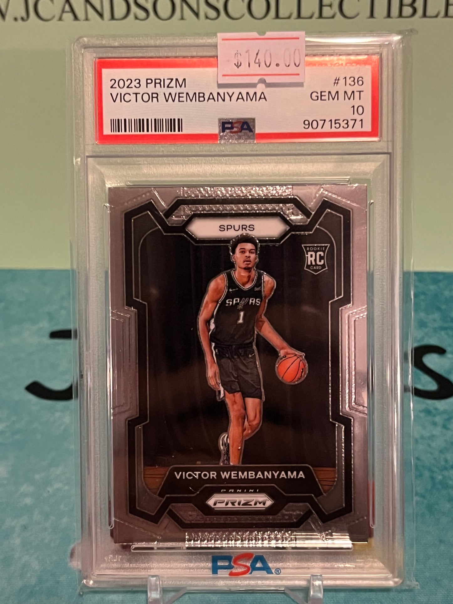 2023-24 Panini Prizm #136 Victor Wembanyama RC Rookie Spurs PSA 10