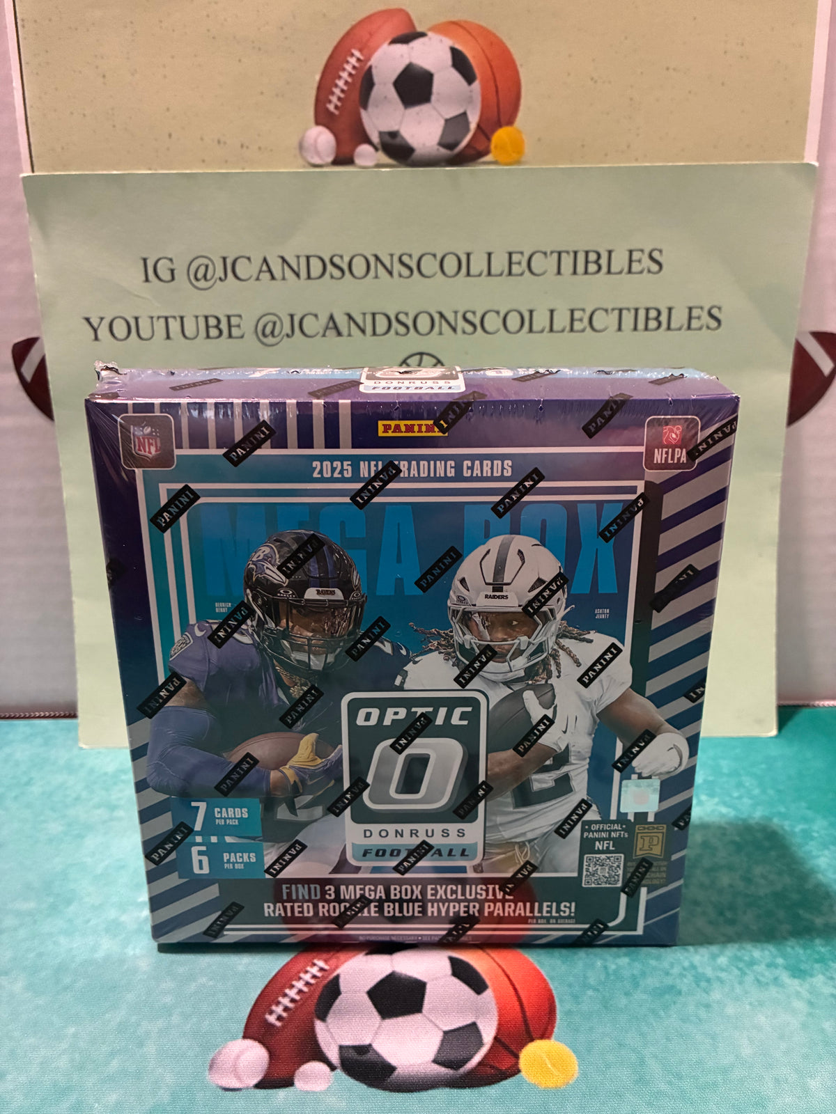 2025 Panini Donruss Optic Football Mega Box Blue Hyper NFL Factory Sealed