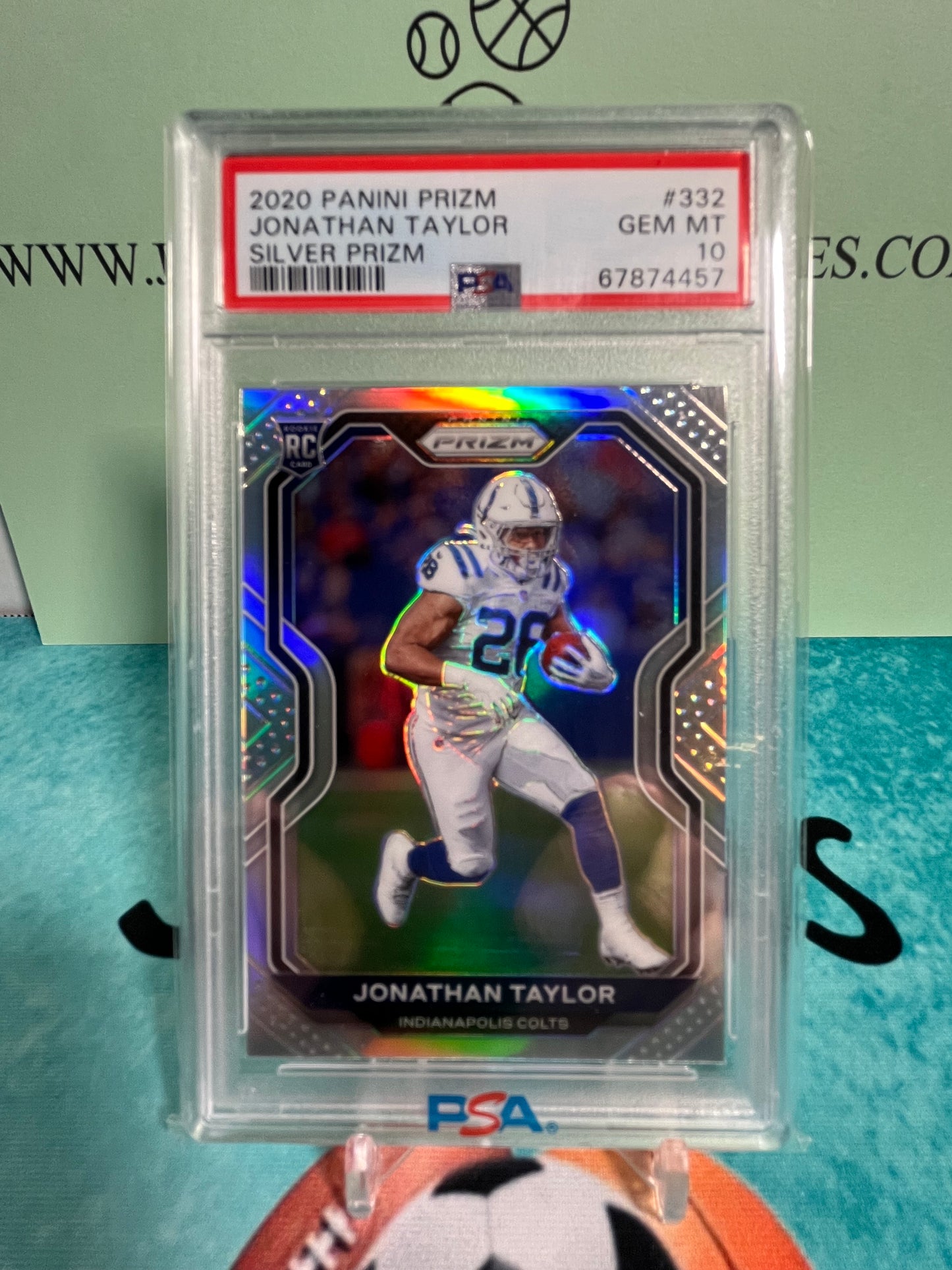 2020 Panini Prizm Jonathan Taylor #332 Silver Colts Rookie RC PSA 10 Gem Mint