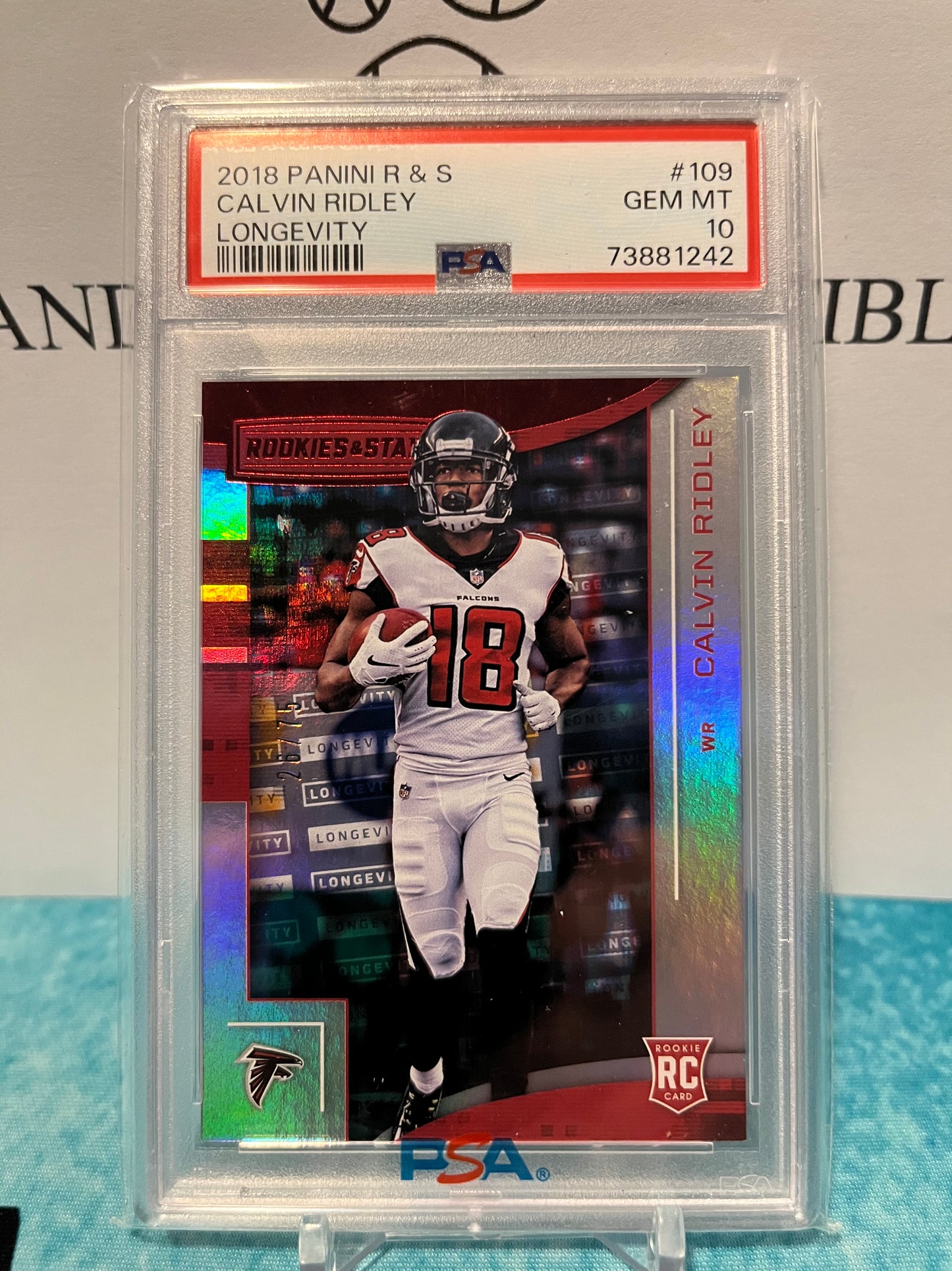 2018 Panini Rookies and Stars Calvin Ridley Longevity /75 PSA 10 Pop 1