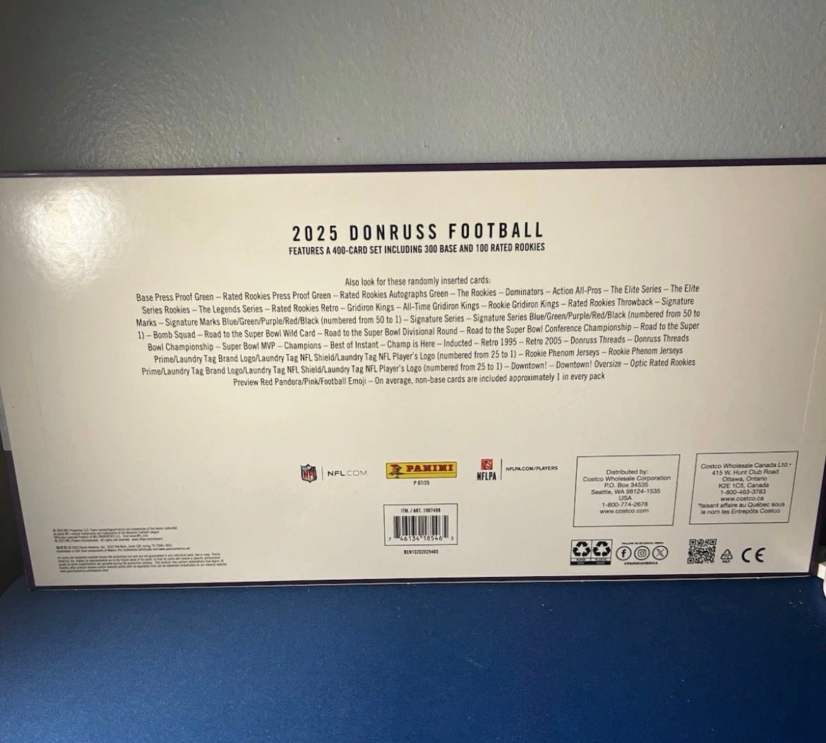 2025 Donruss NFL Football Costco Bundle Box Brand New 1 Jumbo Downtown Per Box