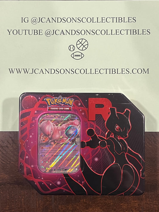 Pokemon TCG Destined Rivals Team Rocket Mewtwo Tin Brand New Factory Sealed
