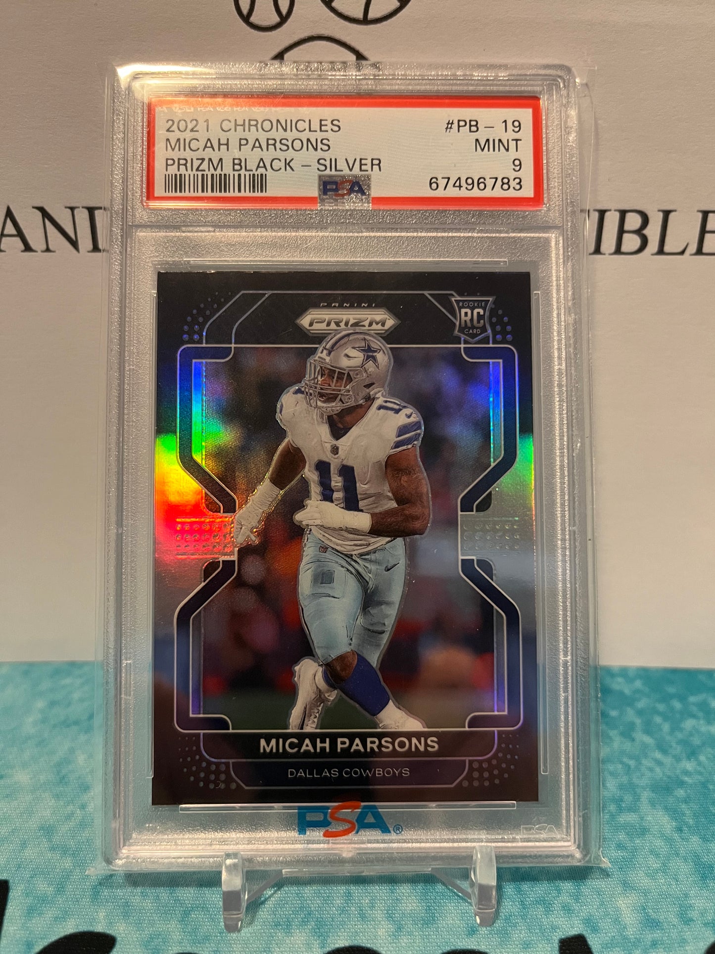 2021 Chronicles Micah Parsons Silver Prizm Black PSA 9