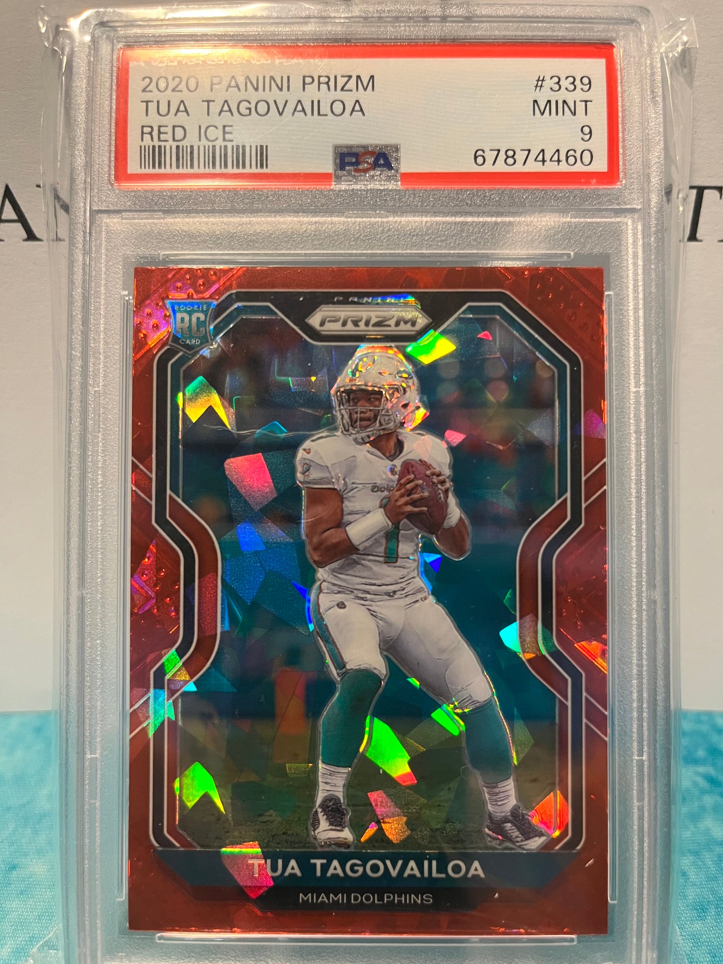 2020 Panini Prizm Tua Tagovailoa Red Crack Ice PSA 9