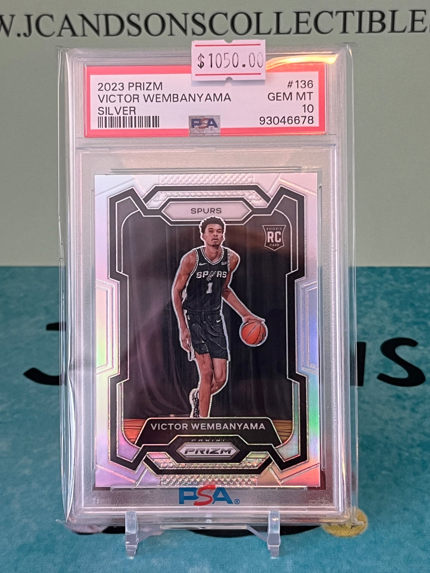 2023 Prizm #136 Victor Wembanyama Silver Rookie Card PSA 10 GEM MINT