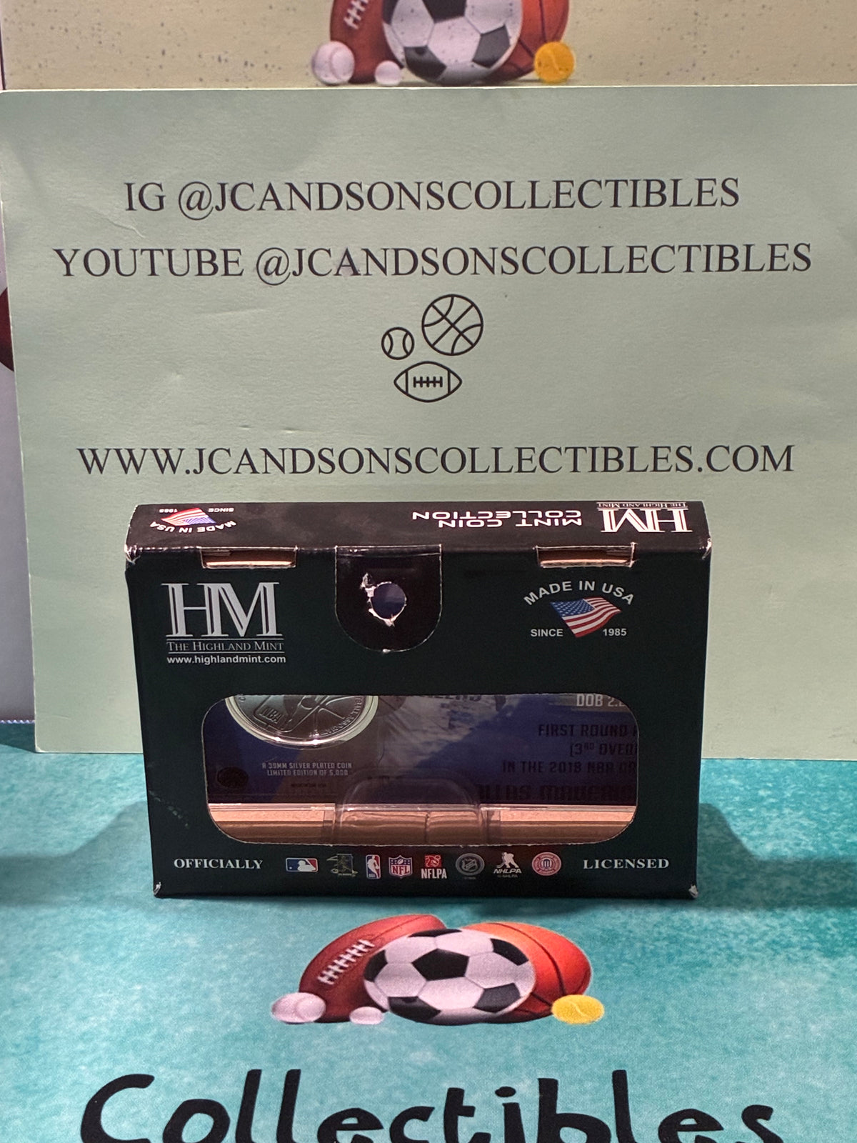 Luka Doncic Highland Mint Silver Plated Coin Dallas Mavericks Limited Edition only 5000 made