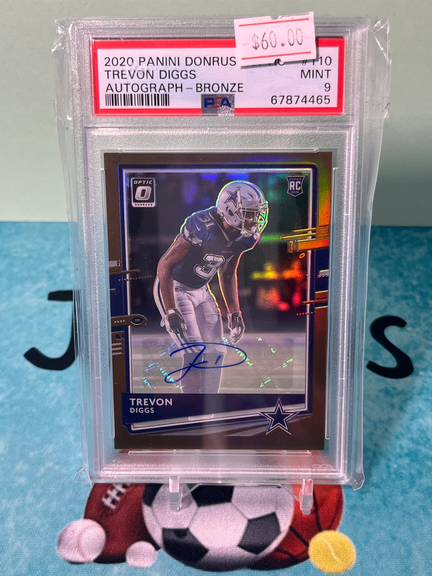 2020 Donruss Optic Trevon Diggs #110 Bronze Auto RC PSA 9 Mint Cowboys