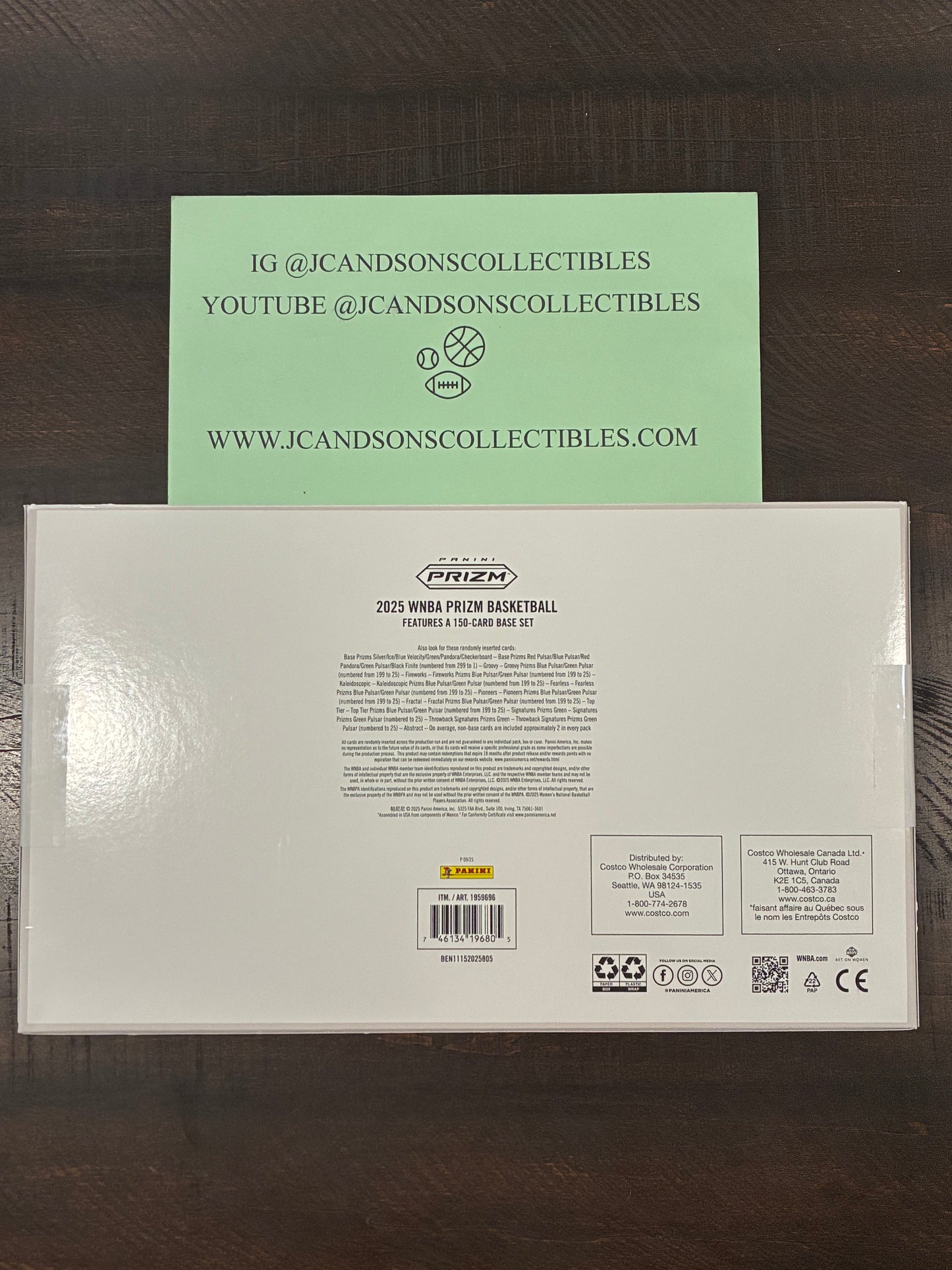 2025 Panini Prizm Costco Exclusive WNBA Bundle PANDORA PRIZM Bonus Pack.