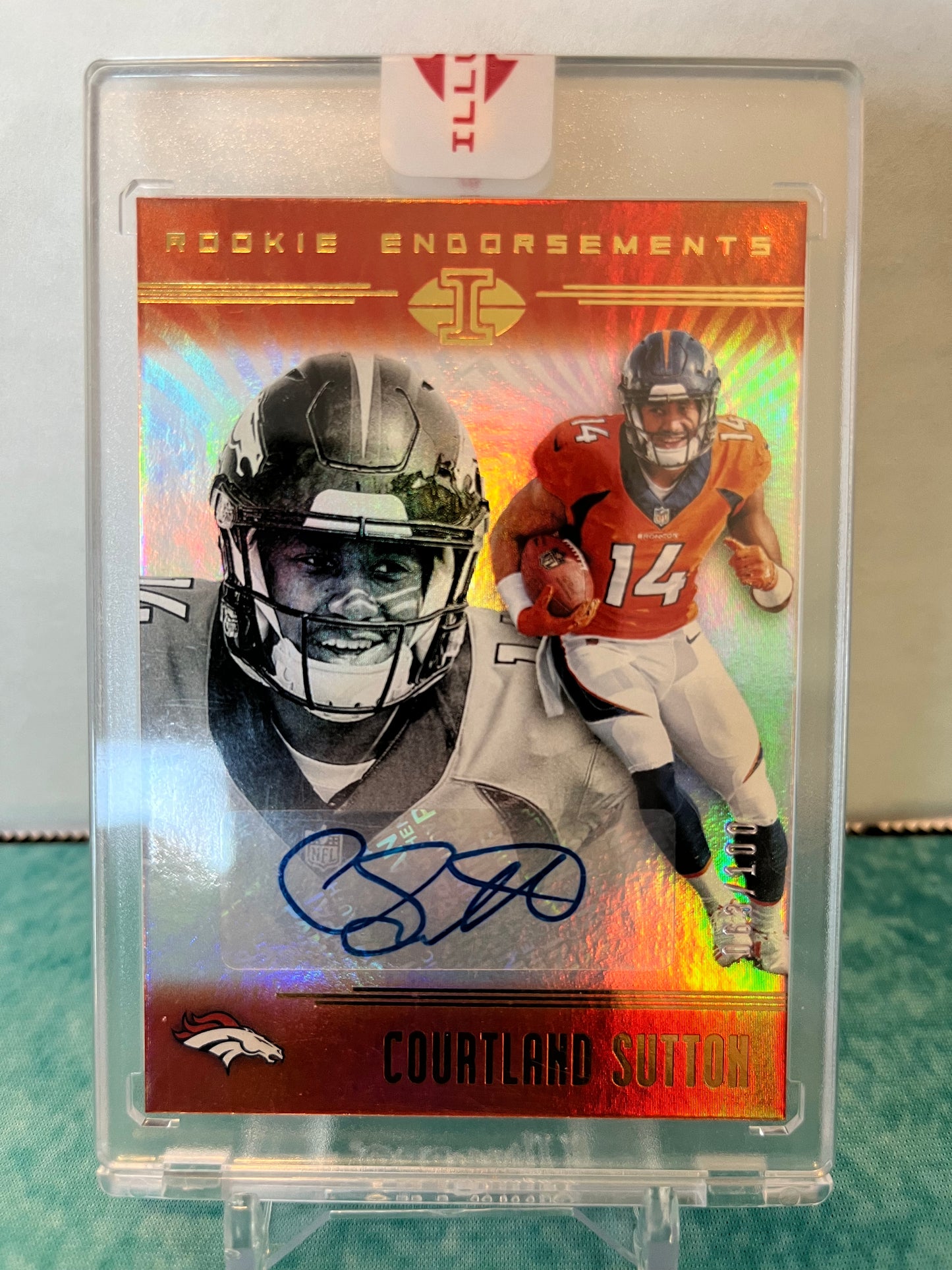 2018 Illusions COURTLAND SUTTON Auto #/100 Endorsements Rookie Encased Broncos