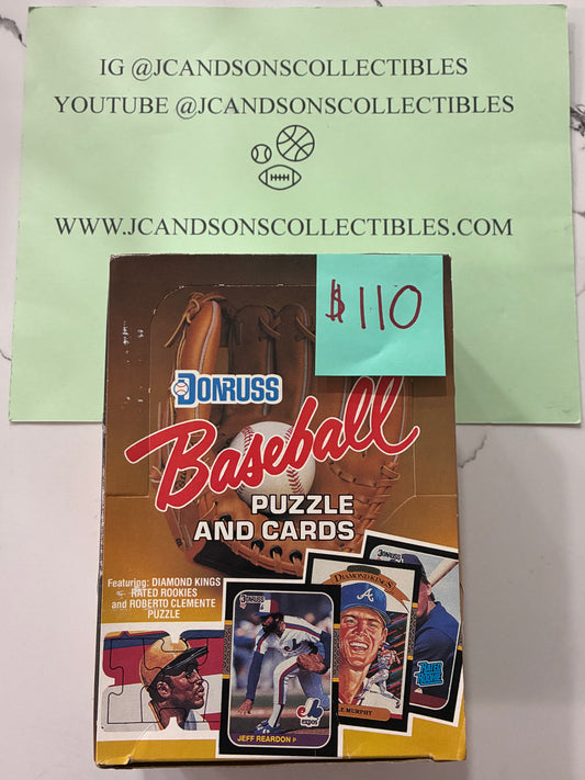 1987 DONRUSS BASEBALL WAX BOX 36 Sealed Packs BARRY BONDS, BO JACKSON, GREG MADDUX, MARK MCGUIRE ROOKIE CHASE