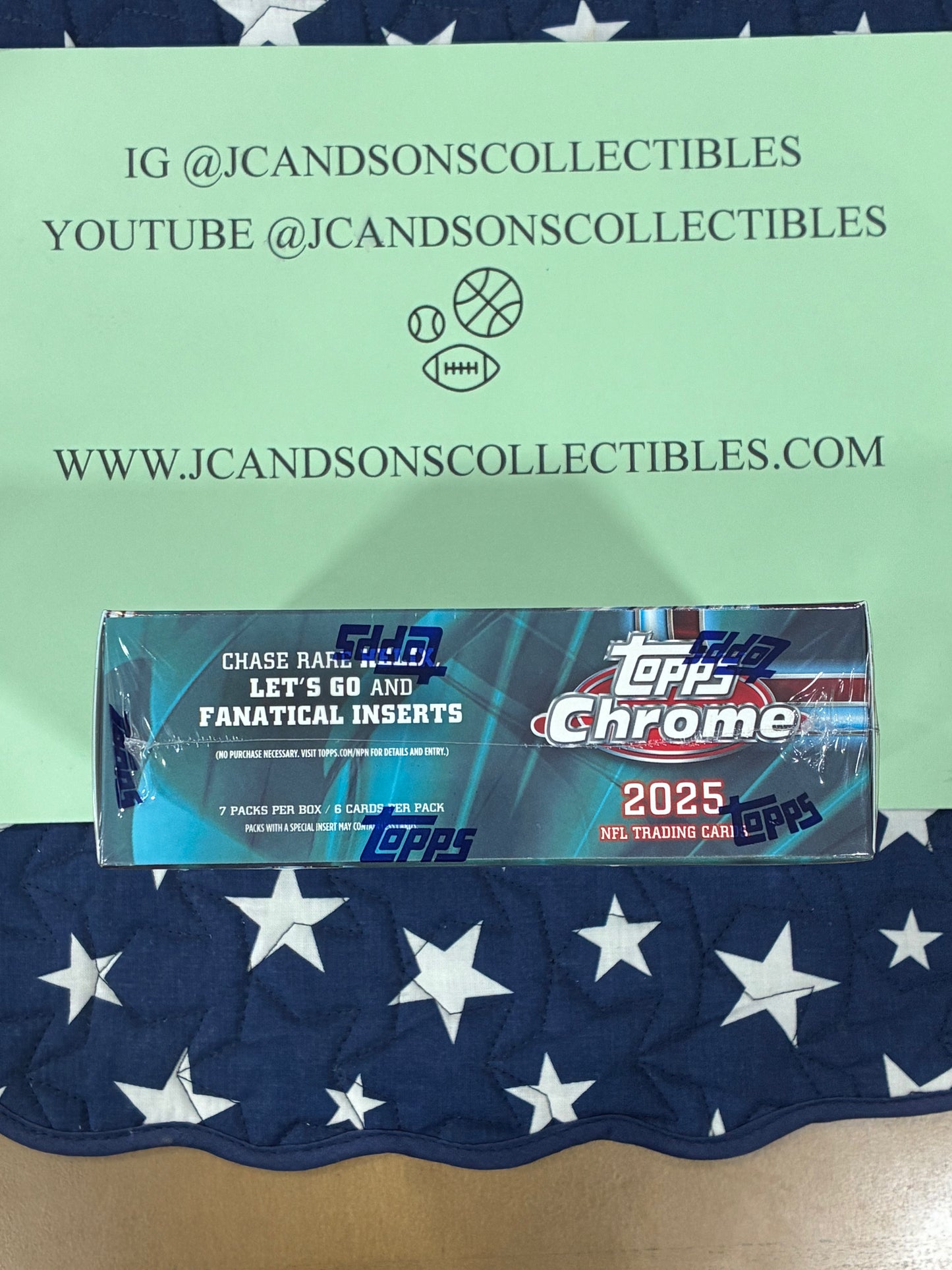 2025 TOPPS CHROME MEGA BOX NFL FOOTBALL (42 Trading Cards) Brand New Sealed