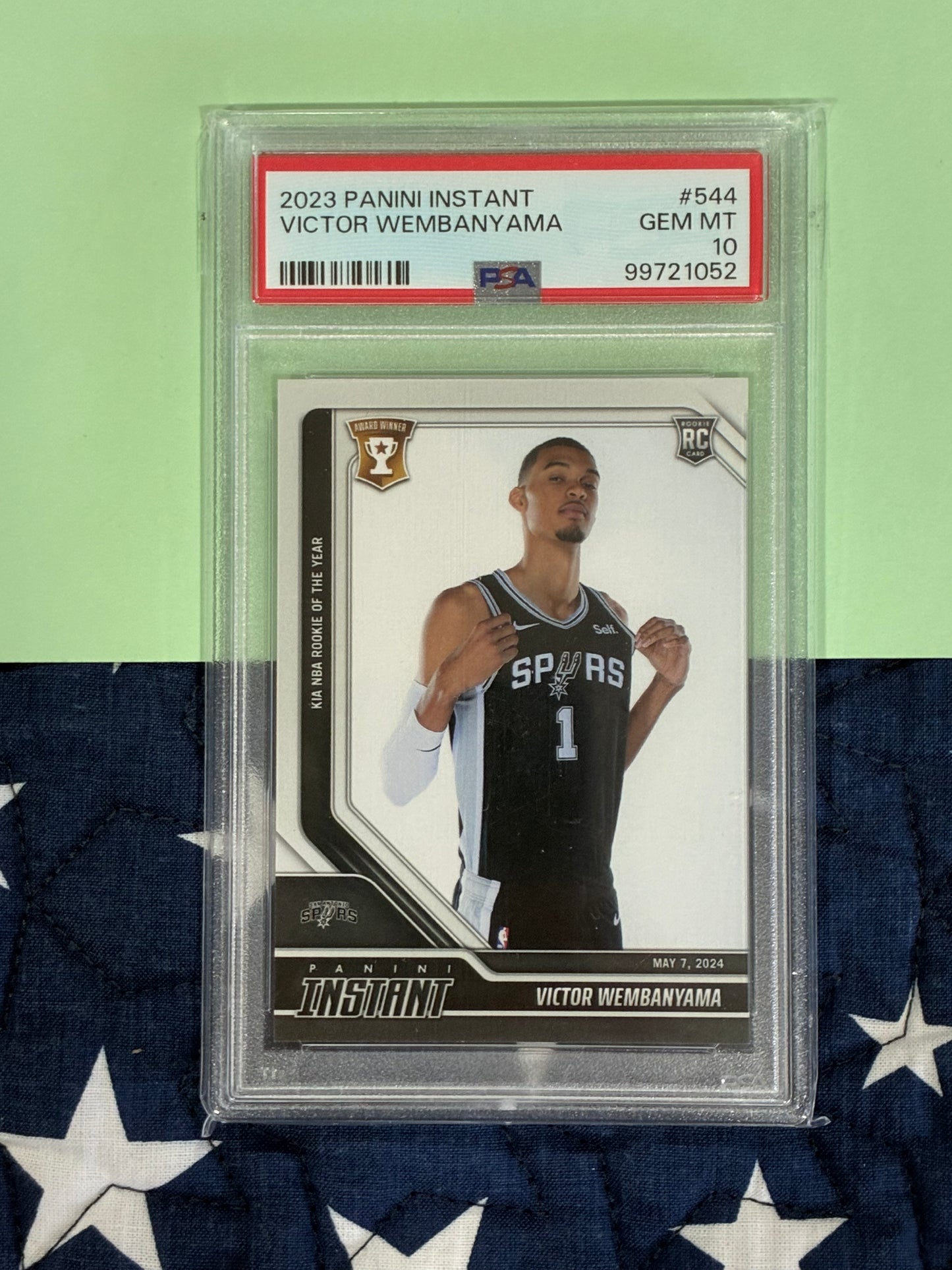 2023 PANINI INSTANT VICTOR WEMBANYAMA ROOKIE CARD 1/11420 SP SPURS 544 RC PSA 10